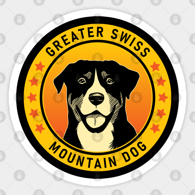 Greater Swiss Mountain Dog Portrait Sticker by millersye